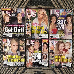 Lot of 6 US Weekly Magazines Y2K Vintage 2005 Celebrity Gossip Britney Spears